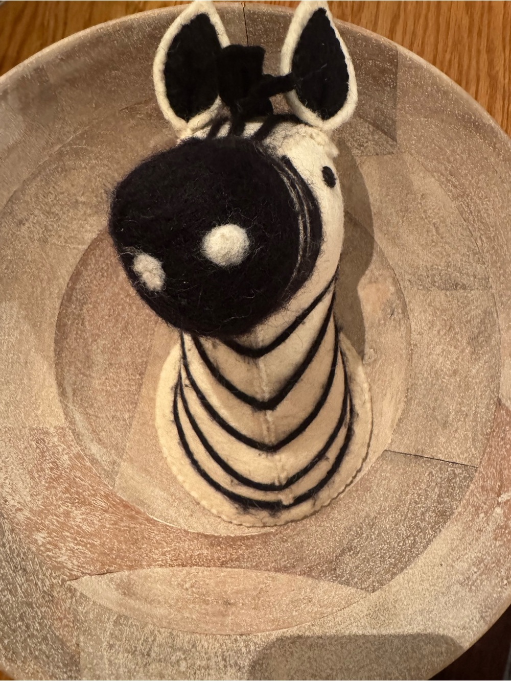 Mud Pie Black and White Felt Zebra Head Wall Accent